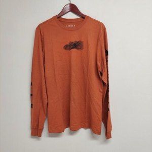 Nike Mens Orange Air Jordan Jumpman Long Sleeve T-Shirt Tee DA9881-220 Medium